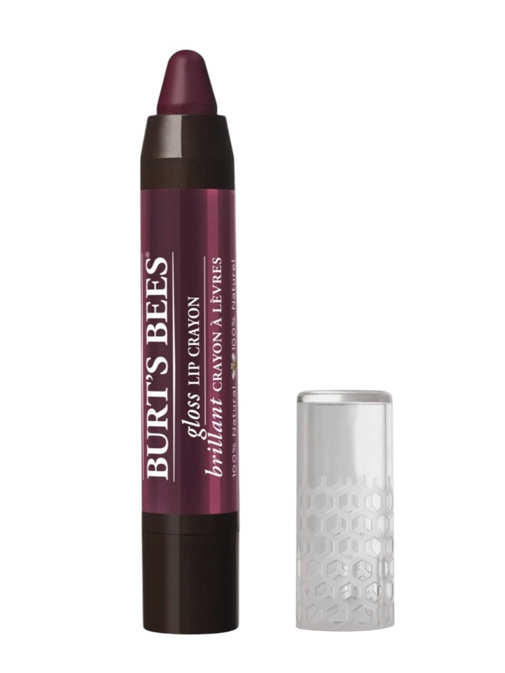 Burts Bees 100% Natural Moisturizing Lip Gloss Crayon Bordeaux Vines, Sealed